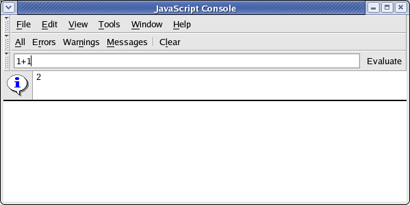 JavaScript Console evaluating